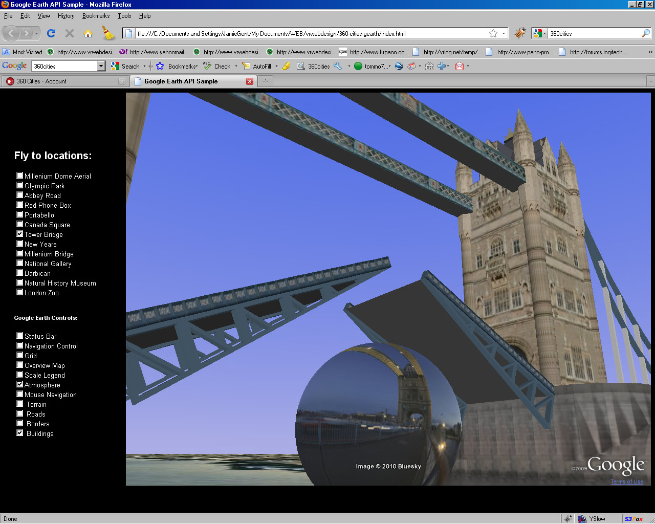 Virtual Tours gearth kml screen Google earth