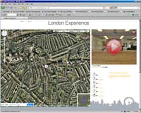 london experience screen Google maps